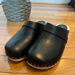 Swedish Hasbeens "Husband" Clogs Black (37)